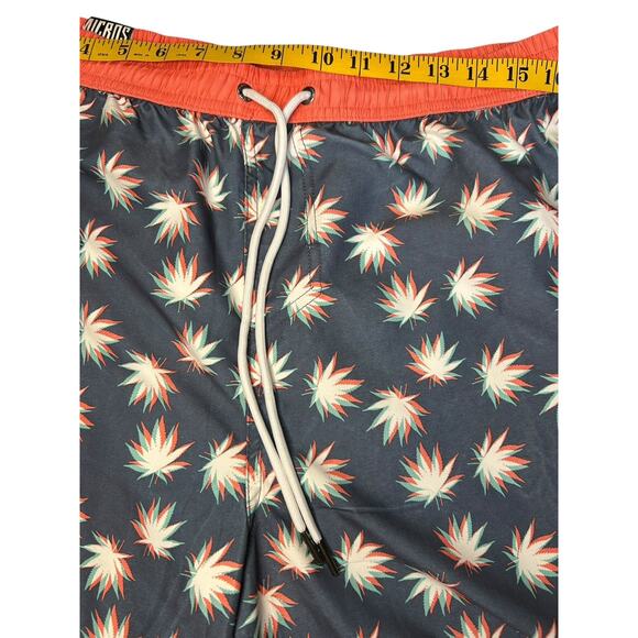 Micros Swim Trunks Men’s XL 1X Coral Reefer Leaf Print Board Shorts Beach Party - Picture 5 of 12